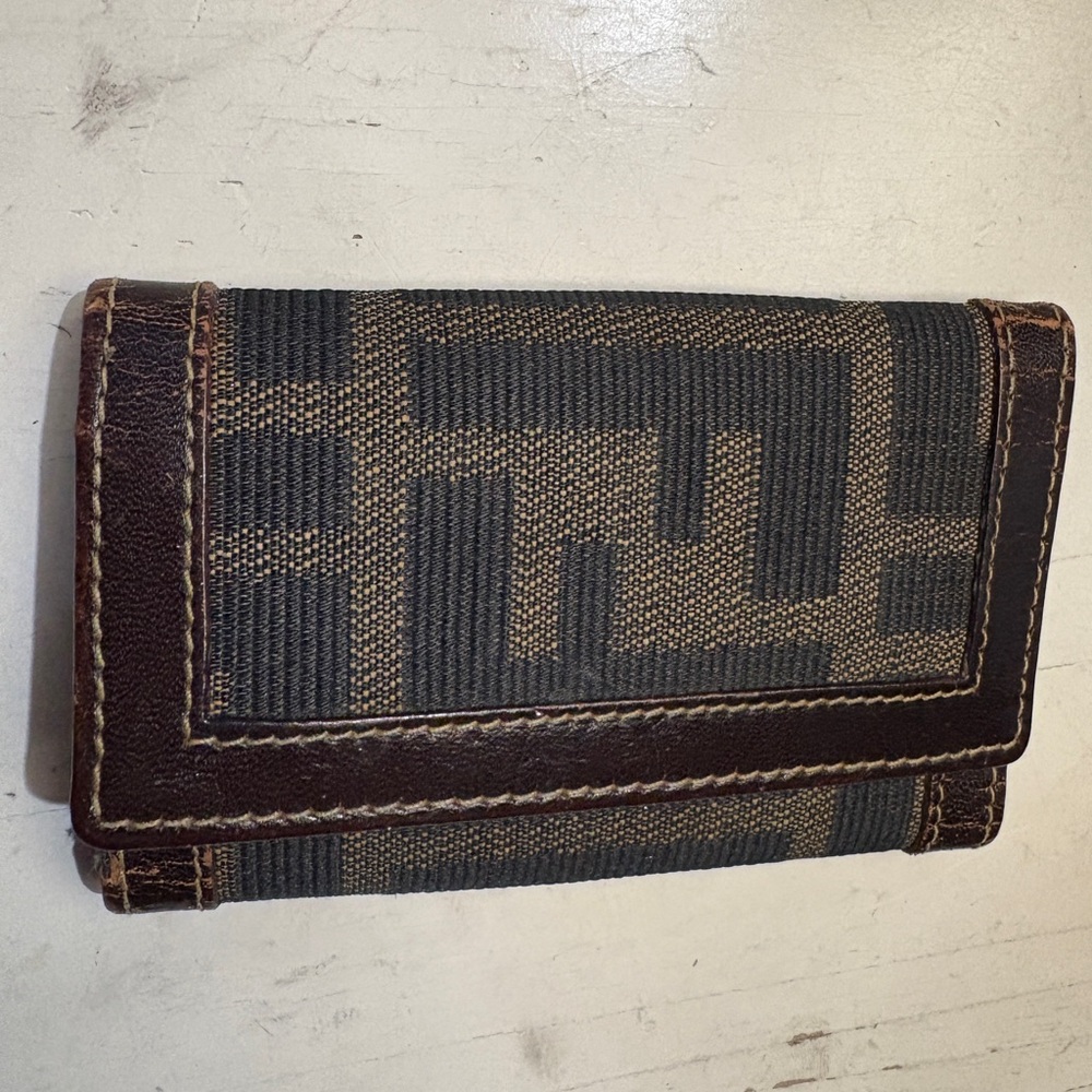 Fendi Brown And Gold Key Holder